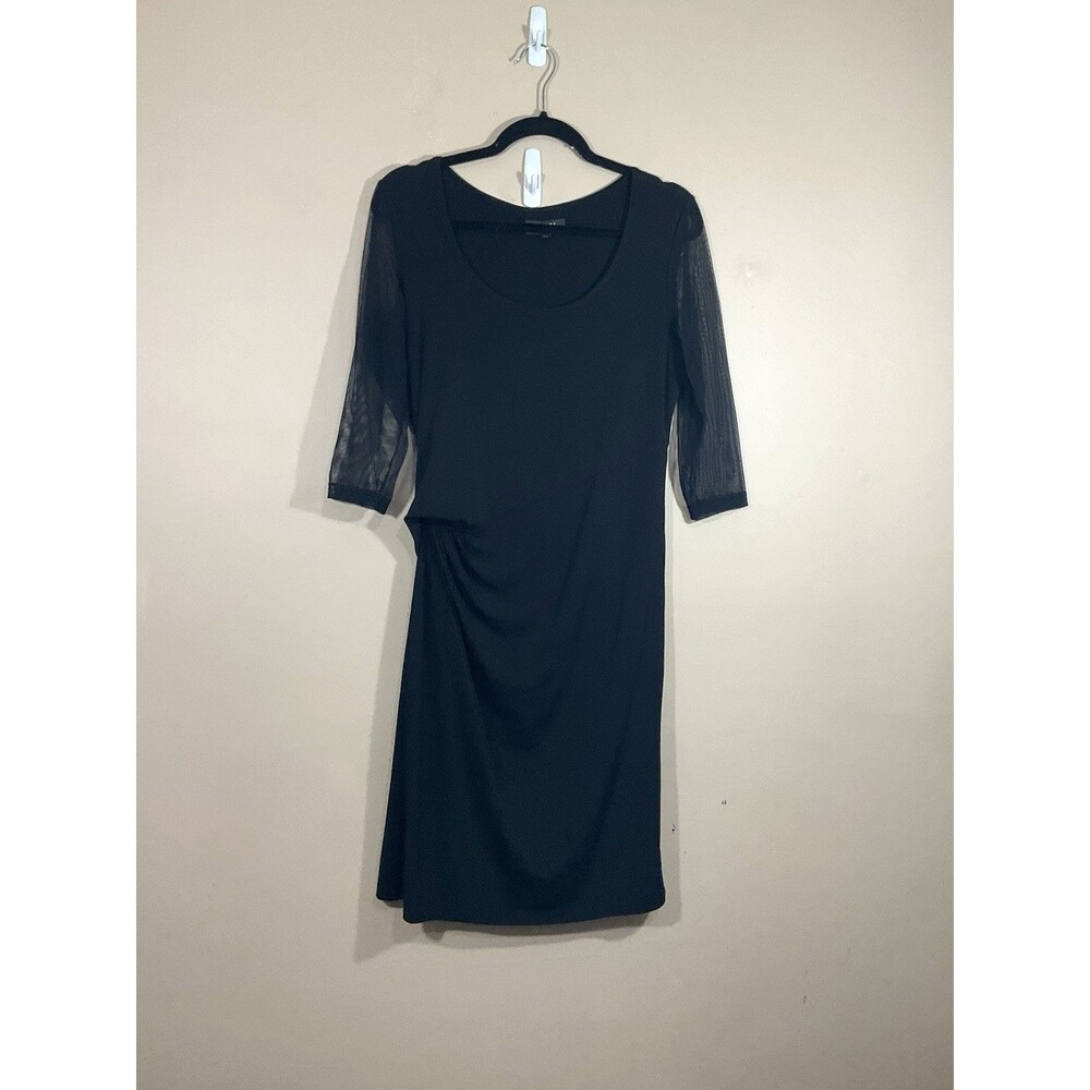 Misura Joeffer Caoc Scoop Neck Midi Dress L Black Gala Party Cocktail Minimalist